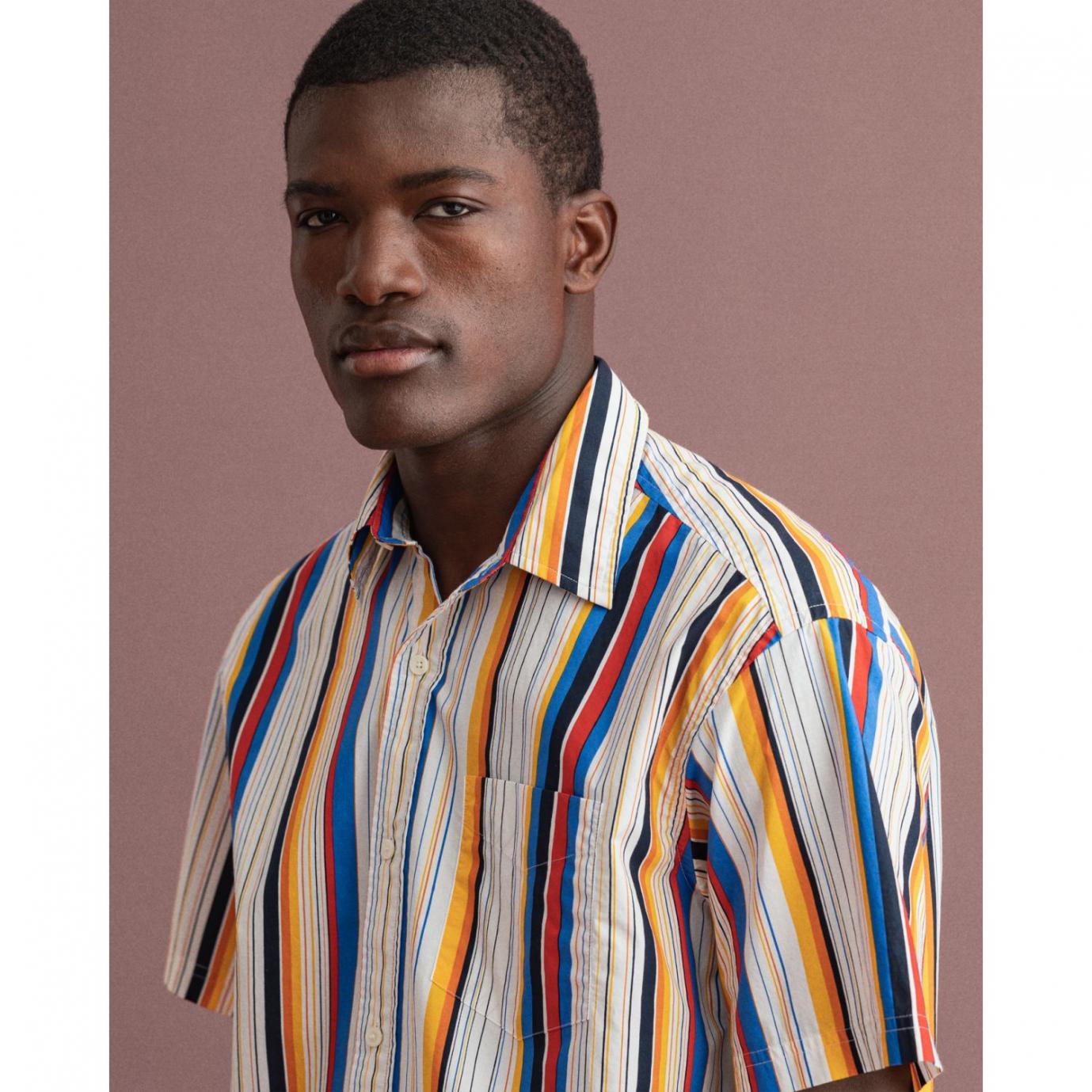 Shirts | Relaxed Fit Bold Stripe Shirt Multicolor - GANT Mens